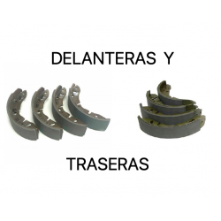 BALATAS / PATINES / BANDAS / CINTAS FRENOS DELANTEROS Y TRASEROS (JUEGO COMPLETO PARA LAS 4 RUEDAS). SKU GBSKIT