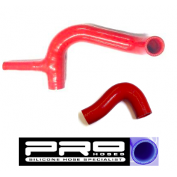 KIT MANGUERA SUPERIOR E INFERIOR  (MALLA DE KEVLAR) CON SILICONA ROJA. SKU C-GRHKSILICONE-RED