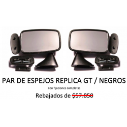 ESPEJOS LATERALES CLASSIC TIPO GT/PLANO, METALICO NEGRO. IZQUIERDO Y DERECHO. SKU GAM215/216BLACK