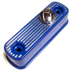 TAPA DE VALVULAS DE ALUMINIO (AZUL) C/TAPA CROMADA. SKU FP26BLUE