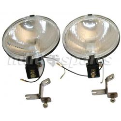 KIT HALOGENOS TIPO MONTECARLO (NEGROS/VIDRIO) C/SOPORTES A.INOX.. SKU MONTE2