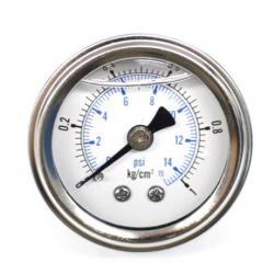 RELOJ PRESION DE BENCINA PSI 0-15 PSI (0-1 kg/cm2) 40mm 1/8. SKU SEAS-FSPI