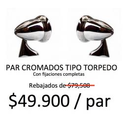 ESPEJOS LATERALES TIPO TORPEDO LOOK MK1 (PUERTA). IZQUIERDO Y DERECHO. SKU GAM107/GAM108