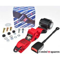 CINTURON DE SEGURIDAD DE 3 PUNTAS RETRACTIL (ROJO) – UNITARIO. SKU MSSB1111RED