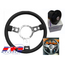 VOLANTE MOUNTEY CUERO (NO VINILO) MAS ADAPTADOR COMPLETO. SKU 33SPL SWABC