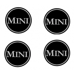 4 X EMBLEMA 42MM MINI NEGRO (CENTRO LLANTA). SKU 42mm-MINI NEGROX4