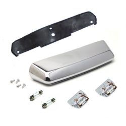 KIT COMPLETO PLAFONIER LUZ PATENTE TRASERA CROMADA . SKU 8B12501METAL-KIT